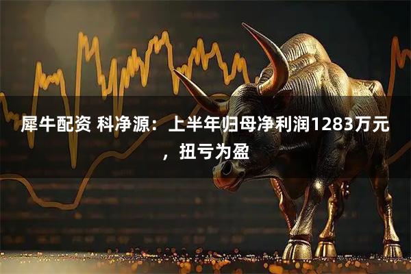 犀牛配资 科净源：上半年归母净利润1283万元，扭亏为盈